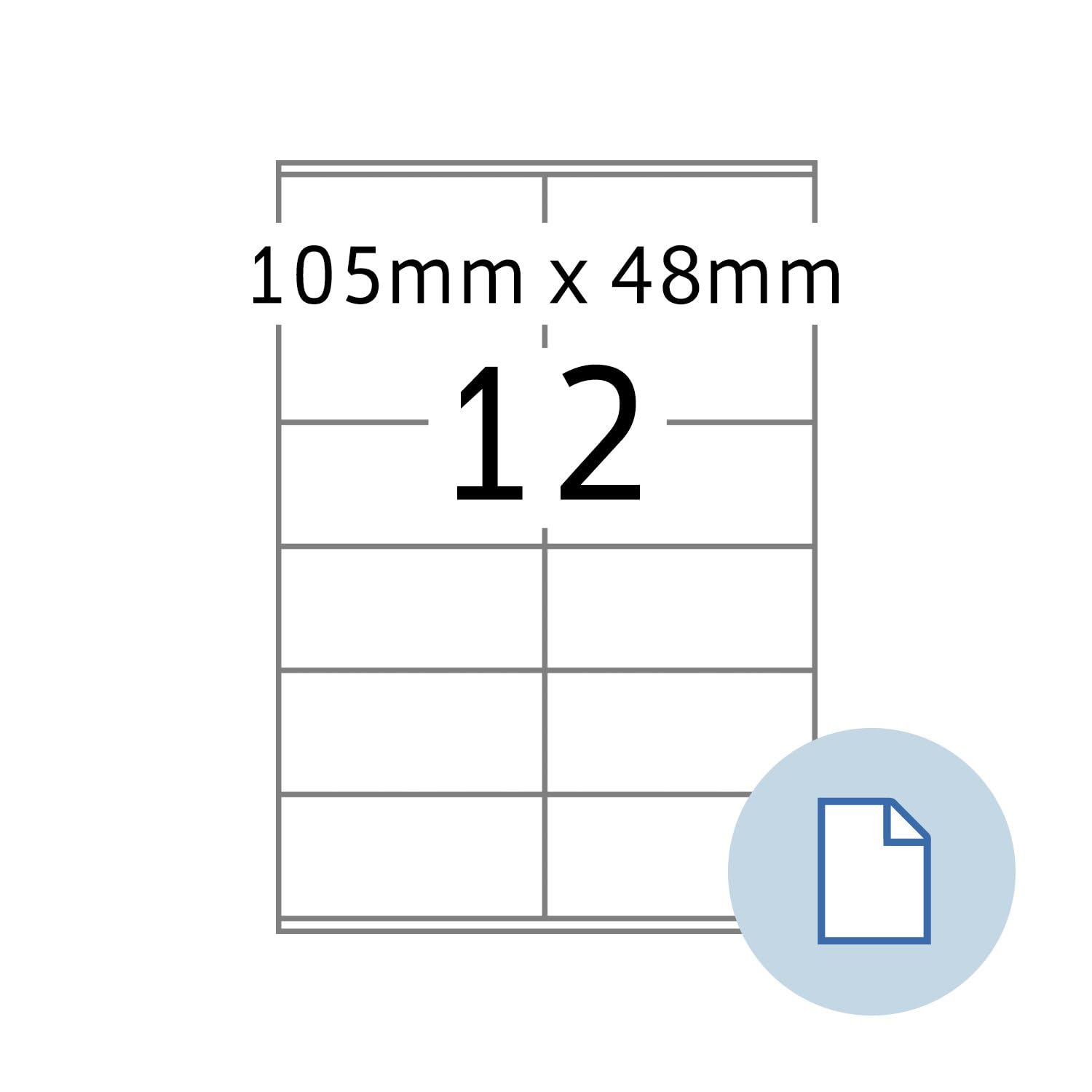 HERMA 8419 uniwersalne etykiety, 500 arkuszy, 105 x 48 mm, 12 arkuszy A4, 6000 sztuk, samoprzylepne, nadają się do zadrukowania, matowe, nieprzezroczyste naklejki samoprzylepne, białe