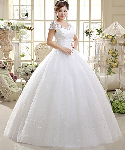 Eyekepper Double Shoulder Floor Length Bridal Gown Wedding Dress Custom Size3