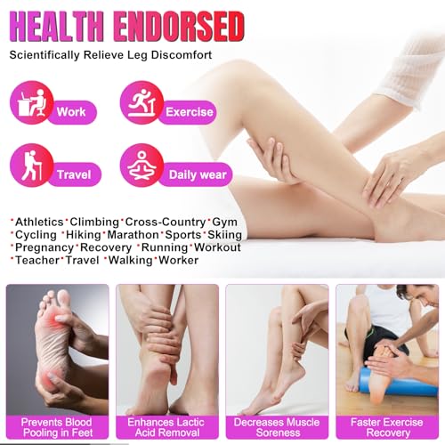 Image of bropite 3 /4 Pairs Plus Size Compression Socks Extra Wide Calf Women&Men 20-30mmHg Support Dancing Cycling Running Climbing