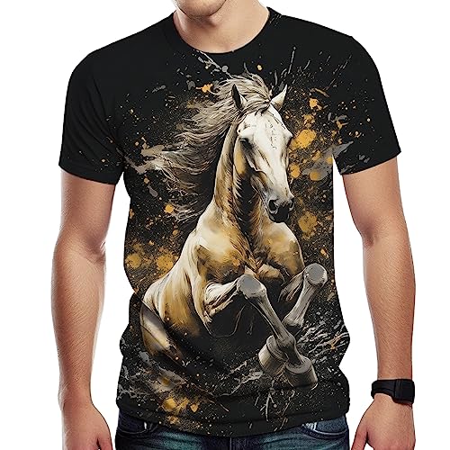 Amazon.com: Srcnhim Men Horse Graphic 3D Print Popularity Animal