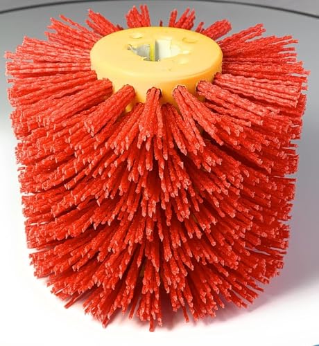 Image of Signi Abrasive nylon bristle Burnishing Brush Drum Drawing Wheel for polishing wood (80 grit red)