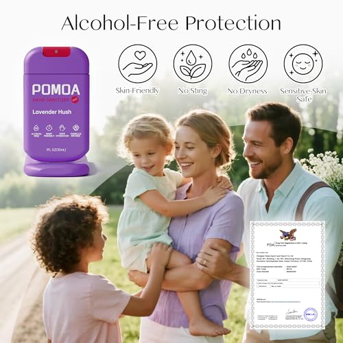 Image of Refillable Hand Sanitizer Spray, Light Scent, Alcohol-Free, 3 Pack, Fresh