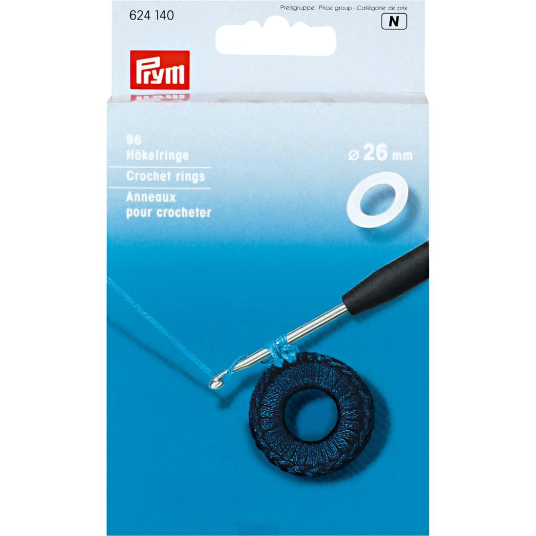 Prym - Prym Plastic (26mm) Flat Crochet Rings - 96 Crochet Rings