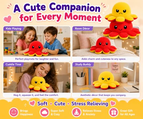 Image of EITHEO Avocado Plush Soft Toy Pillow 25 cm - Cute Kawaii Stuffed Fruit Cushion, Soft Cuddly Huggable Plushie, Decorative Gift for Kids, Girls & Boys, Room Decor