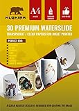 Kodiak Supplies A4 Waterslide Decal Paper INKJET Clear - 30 Sheets - DIY A4 water slide Transfer...