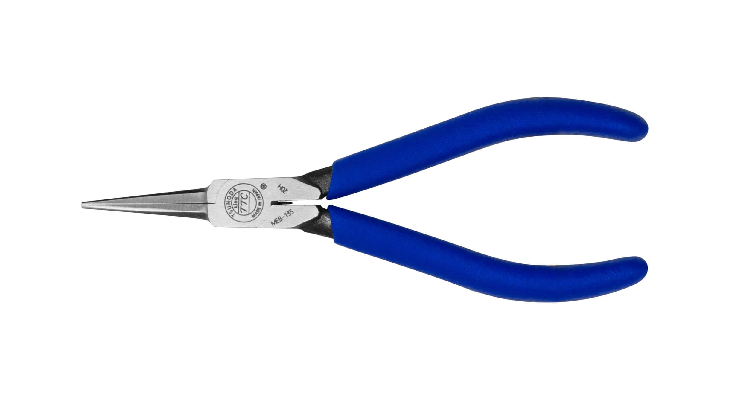 Tsunoda Blue Meb-135, Long Nose Pliers Smooth & Wide Jaw, Etching Bender Smooth Jaw 135Mm