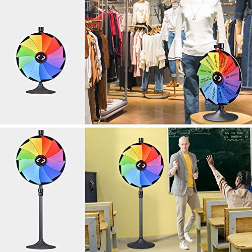 Winspin 24" Dual Use 12 Slots Prize Wheel Prize Drop Game Board Kit W/Led Light #TOP4