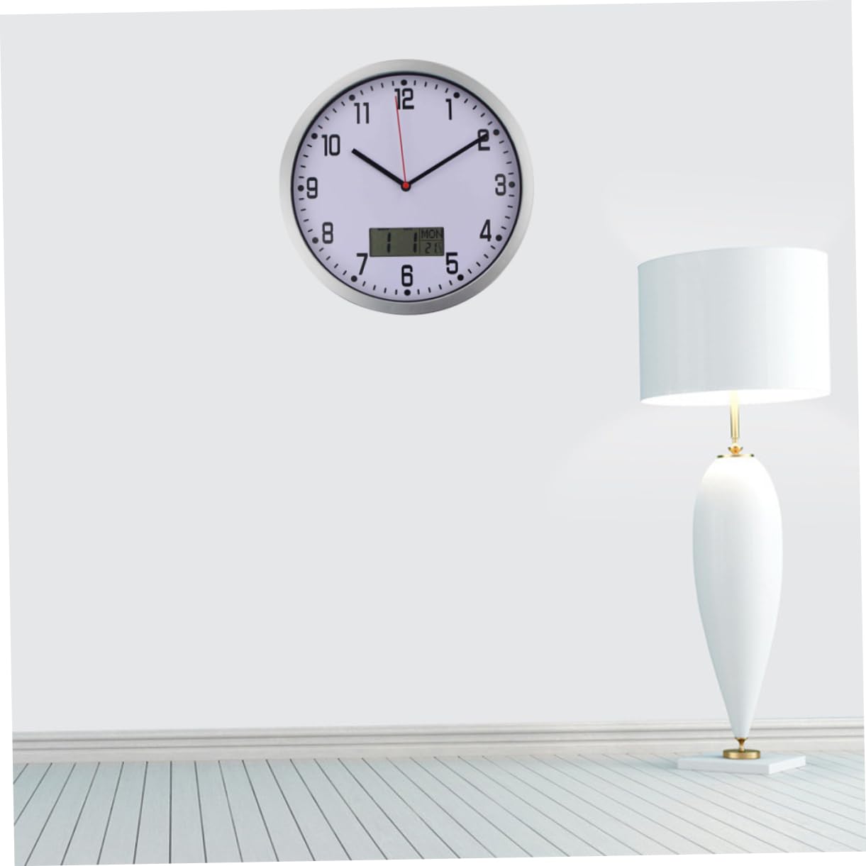 ULDIGI Battery-Operated Wall Clock with Thermometer Hygrometer 10 Inch Quartz Clock for Home Office and Garden