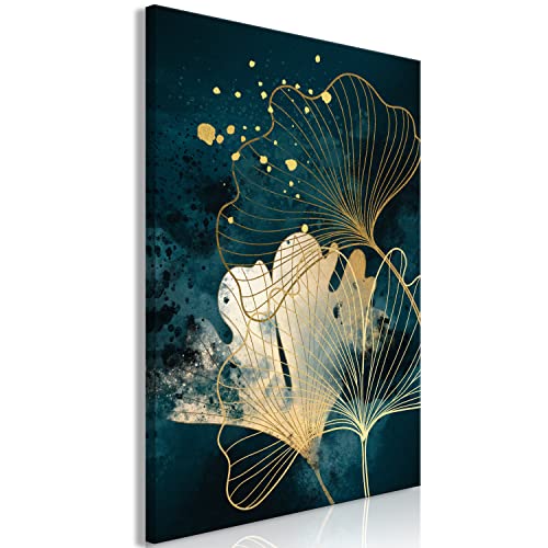 artgeist Acoustic Canvas Wall Art Abstract Nature 24x35 in - 1pcs Picture with Acoustic Foam Sound Print Artwork Room Acoustics Soundproofing - Leaves Plant Ginkgo a-A-10350-b-a