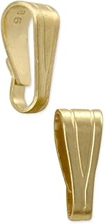 5pcs Adabele Authentic Gold Plated Sterling Silver Pendant Bail 9mm (0.35 Inch) Snap Open Interchangeable Clip Connector for Jewelry Making SS432-2