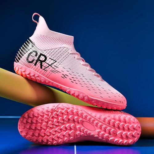 Image of Soccer Cleats for Mens Womens Indoor Turf Soccer Shoes Youth AG TF Training Football Boots Unisex