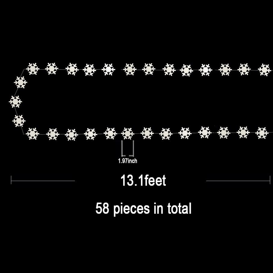 Miniatura 2 de 116 piezas de decoraciones iridiscentes de copo de nieve  Adornos colgantes de Navidad y guirnalda para vacaciones de invierno en el país de las