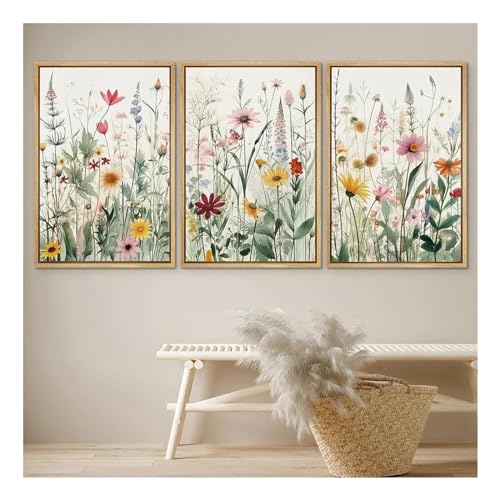Imprimés floraux colorés pour décoration de salon moderne, art mural nature format géant
