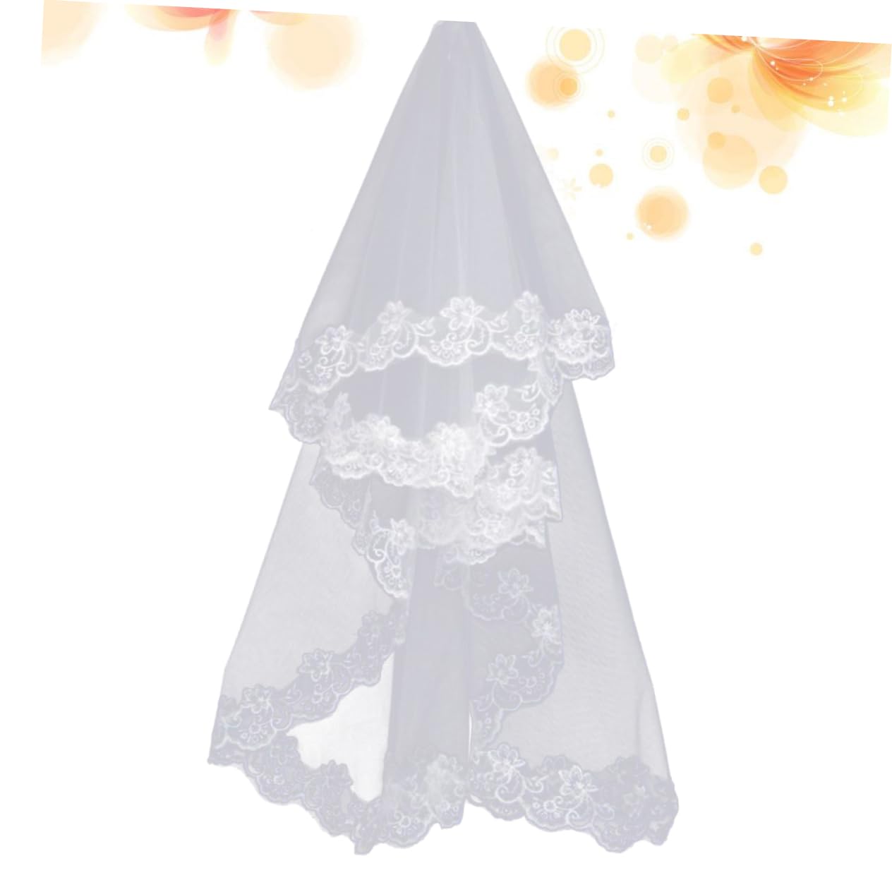 NOLITOY 3pcs Lace Bridal Veil Floral Applique Elegant Wedding Accessory for Bachelorette Engagement and Bridal Shower Events