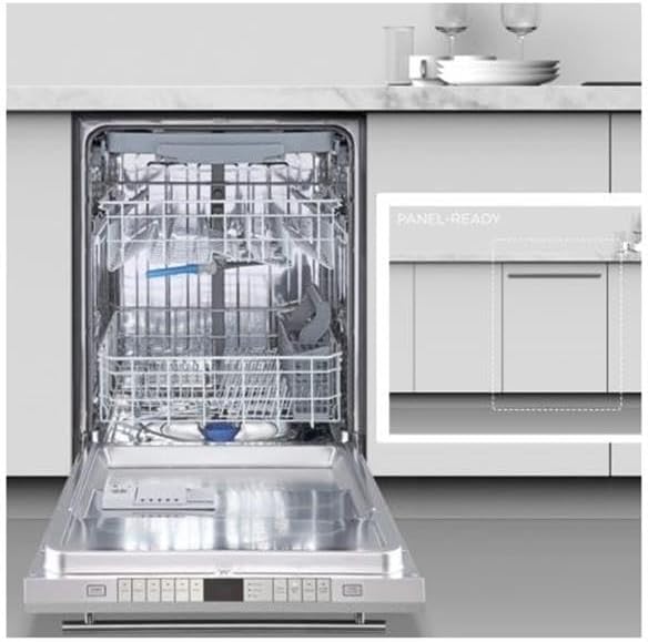 Pemberly Row 24 in. Stainless Steel Top Control Dishwasher, Panel-Ready Design, Stainless Steel Tub, 45 dBA Silent Performance, Adjustable Racks & Third Cutlery Rack, Large Capacity for 14 Place