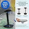 Backerz Sgabello Ergonomico - Sgabello Girevole da 40 a 60 cm con effetto dondolo - Sedia da Ufficio per Casa, Ufficio, Studio - Cuscino a Schiuma, Esterno in Lino Impermeabile - Nero Opaco