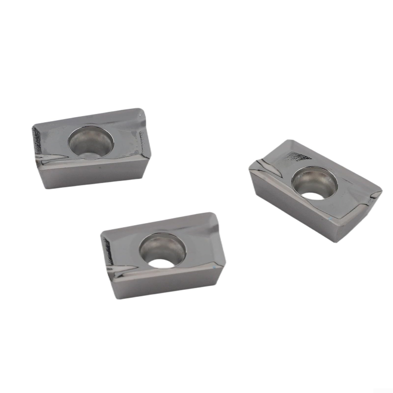 10 Stück Hartmetall-Wendeplatten APKT1604PDFR-MA H01 für CNC-Fräsen, Silber, 16x10x5 mm, geeignet für Schlichtbearbeitung von Aluminium und Metall