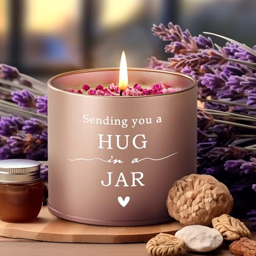 KAAYEE Thinking of You Gifts, 9oz Lavender Scented Candles Hug in a Box for Women Sympathy Gift, Get Well Soon Gifts for Women, Hug Thank You Gift for Friends Female Work Bestie（Hug） - Image 4