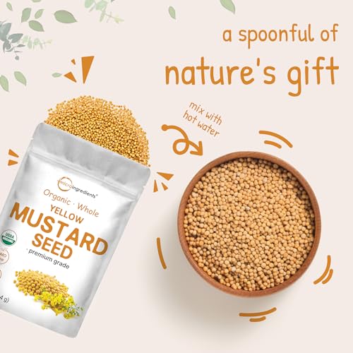 image for Micro Ingredients Organic Whole Yellow Mustard Seed, 4lbs (64oz) | Pre