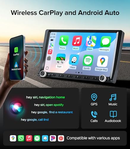 Radio con Pantalla 9" Wireless CarPlay para Dodge Caravan y Chrysler miniatura 4
