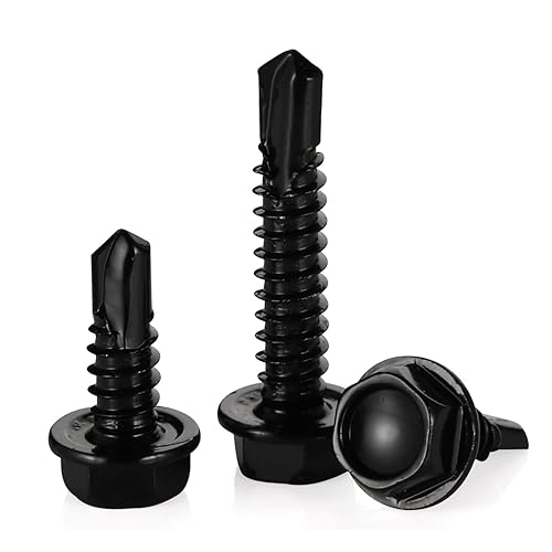 Tornillos autorroscantes con cabeza hexagonal de 34 pulgadas, tornillos Tek de chapa autoperforantes, óxido negro de acero inoxidable 410, 100