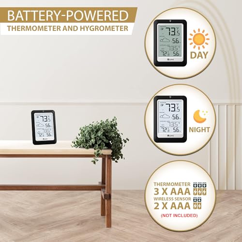 U Unni UN0581-BLA Indoor Outdoor Thermometer Hygrometer Wireless Weather Station thumb #5