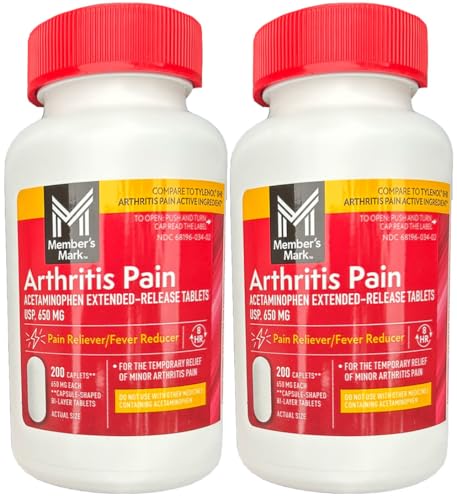Compare to Tylenol Arthritis Pain Active Ingredient. - Member's Mark - Arthritis Pain Reliever, Extended Release, Acetaminophen 650 mg, 400 CapletsQ