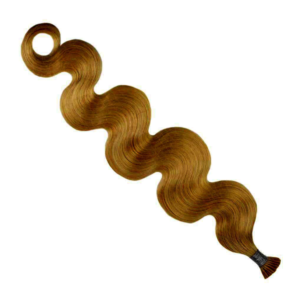 RemeeHi Brazilian I Tip Hair Extensions Human Hair BW Wavy Stick Tip Human Hair Extensions Real Human Hair 100g 28 Inch Per Pack 8# Chestnut Brown