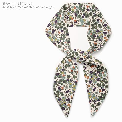 Liberty London Purse, Head, or Neck Scarf - Choose Length - "Wiltshire C" Skinny Scarf - Tie Headband, Handbag, Purse Handle - Silky Tana Lawn Cotton2