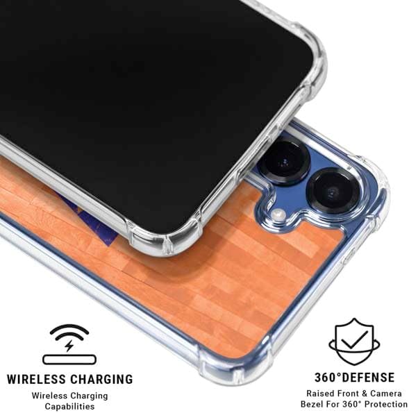 Skinit Clear Phone Case Compatible with Galaxy S25 - Officially Licensed NBA Phoenix Suns Hardwood Classics Design
