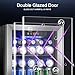 Antarctic Star 48 Can Beverage Refrigerator,12 Bottle Wine Cooler with Stainless Steel Glass Door, Digital Temperature Display,Electronic Temperature Control, Silver