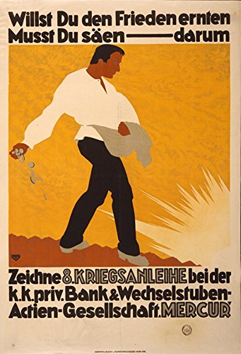 Poster Allemand Art Deco A2 par Le Poster Collective : Impression Vintage en Bois Multicolore
