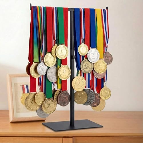 Image of Vicenpal 2026 Graduation Medal Display Stand Countertop End of Year Graduation Decoration Adjustable T Bar Display Stand Honor Medal Hanger Rack Award Holder Graduations Party Anniversary Decor