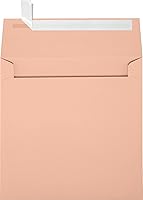 Vista 3 de LUXPaper Sobres de invitación cuadrados Despegar y prensar 6 x 6 pulgadas Gris pardo metálico Texto de 81 libras Cantidad de 50