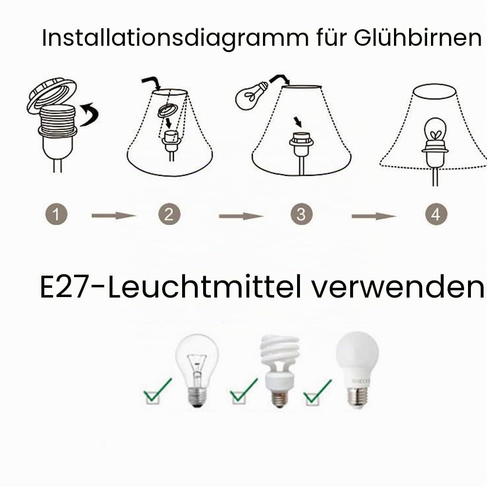 Klassische Tischlampe Lampenschirm mit Stoffschirm keramischer Lampenfuß - D30 x H52 - E27 Lampe - ohne Leuchtmittel (Grün)
