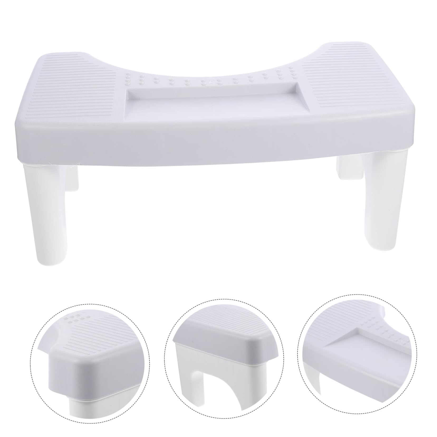 Beavorty Potty for Adults Multi-Functional Non-Slip Toilet Stool Sturdy Legs Adults Poop Stool for Bathroom Use Gray Top White Leg Footstool