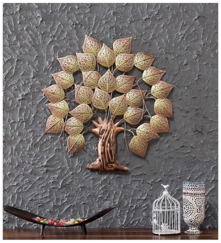 Image of Bharat Art Metal Iron Wall Art Decor for Home Bedroom Living room Cafe Interior Decorative | Elegant Wall Hanging Sculpture with LED Light | Gift Item | Tamrind Tree | 30X2X30 INCH | CW039