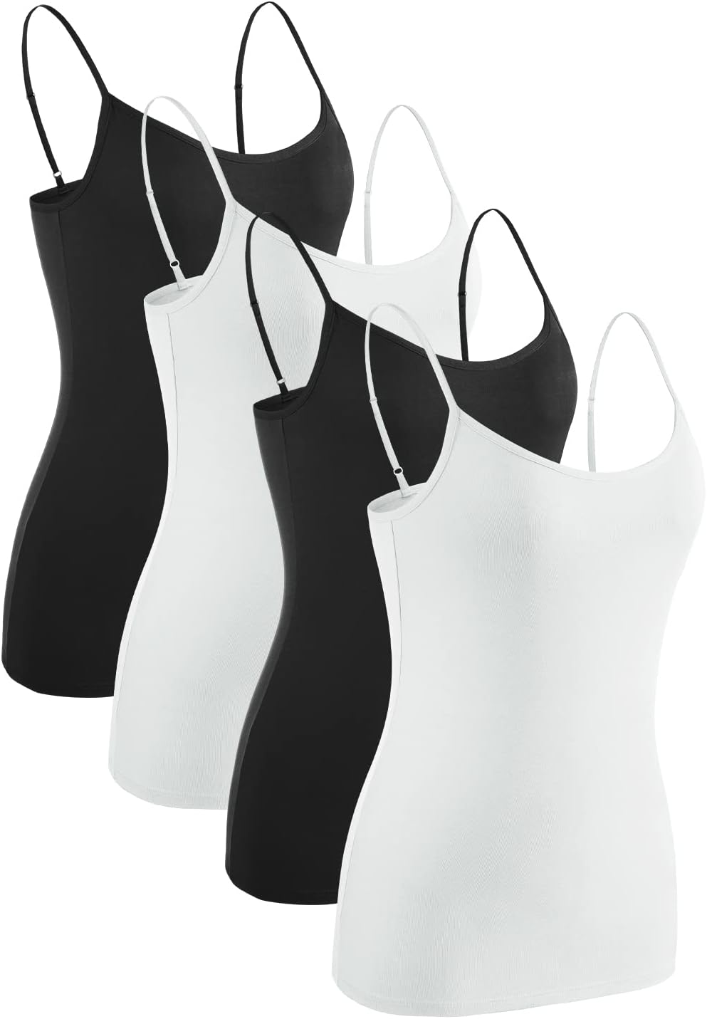 4 Piece Women Camisole Basic Undershirt Adjustable Spaghetti Strap Tank Top