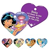 GoTags Disney Aladdin, Princess Jasmine Dog Tags for Pets, Personalized Engraved Dog ID Tags with up to 4 Lines of Custom Text