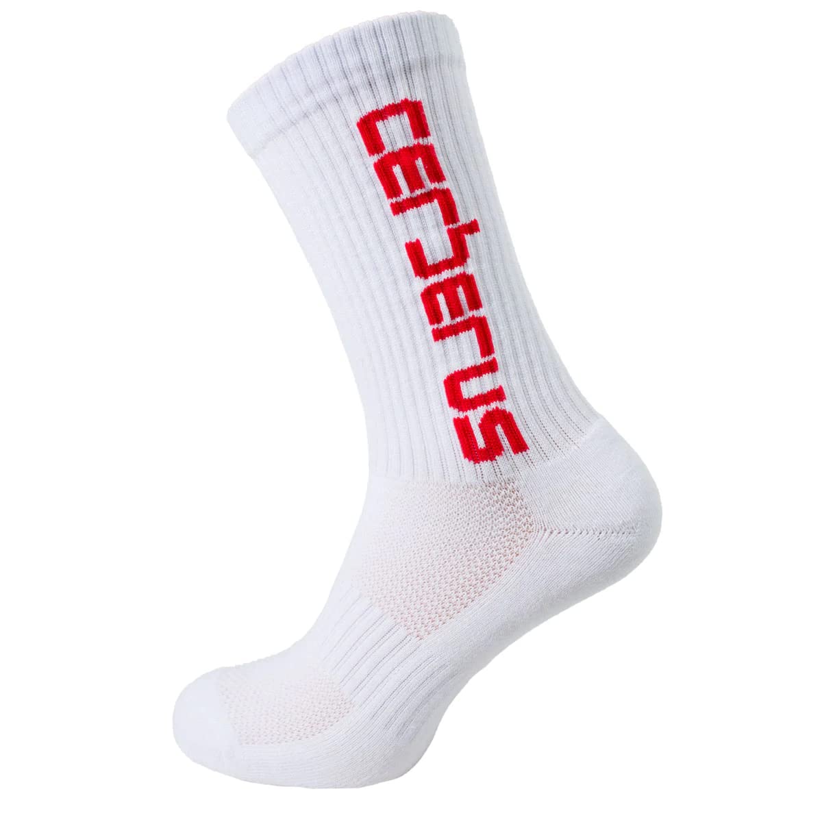 CERBERUS Strength Training Socks (White/Red)