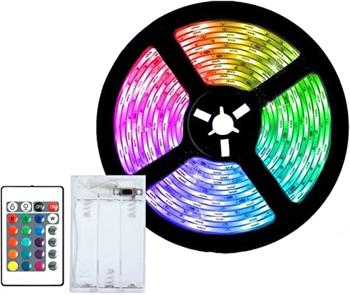 Cinta LED RGB 13.1ft 240 LED con control remoto y batería miniatura 1