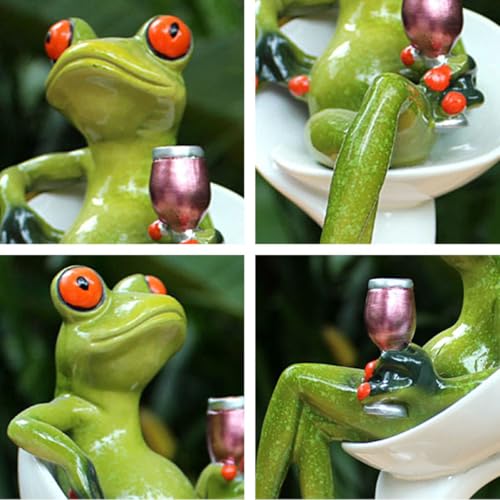 Figurine grenouille résine verte Uonlytech décoration voiture