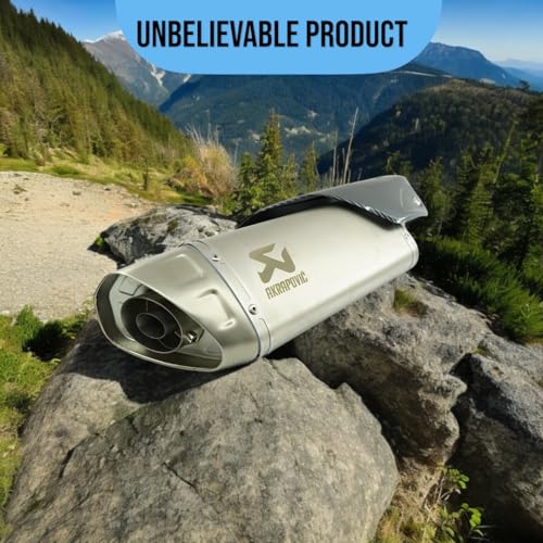 Image of Vagary Kalasnikavo Akrapovic Exhaust High Bass Exhaust Silencer for BMW, KTM, Kawasaki, Suzuki, Bajaj, Yamaha R15, Ninja, CBR, GS, Apache, Duke 390, FZ, Gixxer (Silver)