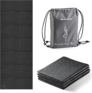 Avoalre Travel Yoga Mat Non Slip Foldable Portable Gym Mat Fitness Training Pilates Exercise Mat Workout for Women Men
