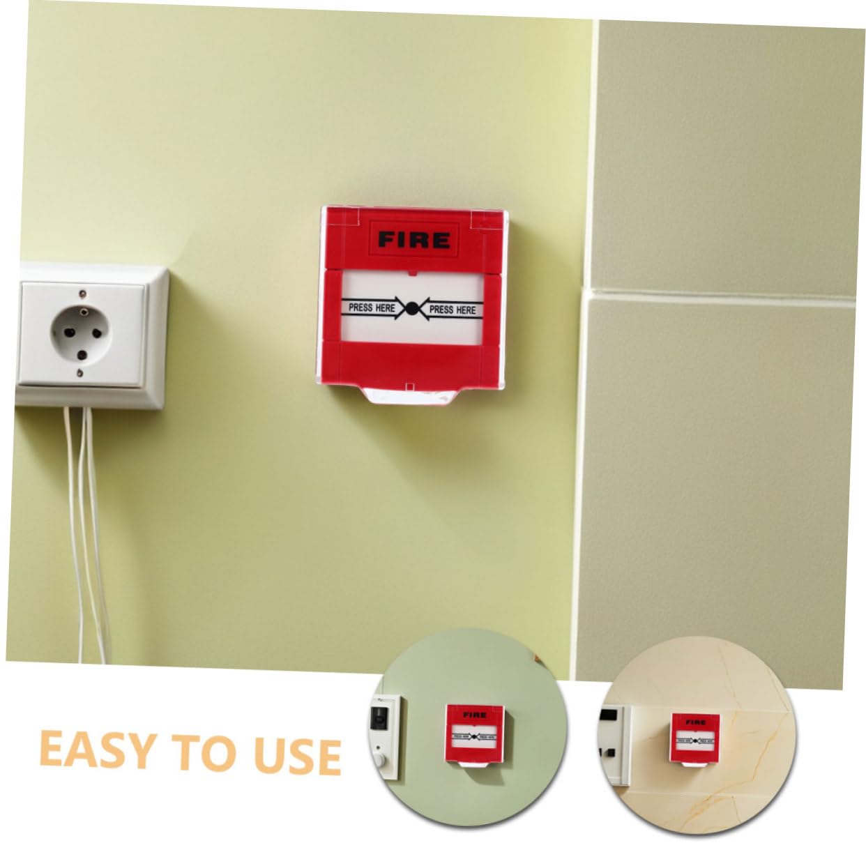 NUOBESTY Botón de Alarma Manual contra Incendios Rojo de Plástico Reinicio Rápido, Interruptor para Llamada de Emergencia en Oficina y Espacios Privados, Pack de 2 Unidades