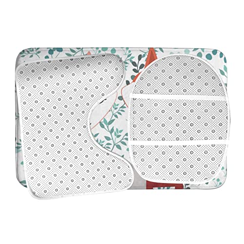 DIRYKILP Badematte + Konturmatte + Toilettendeckelbezug, süßes Fuchspaar 3 Stück Badematte Set, mit rutschfester Klebeunterseite – Bild 7