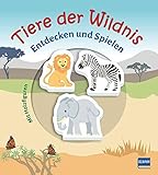  Tiere der Wildnis (Pappbilderbuch + 3 Holzfiguren): Entdecken und Spielen mit drei Holzfiguren