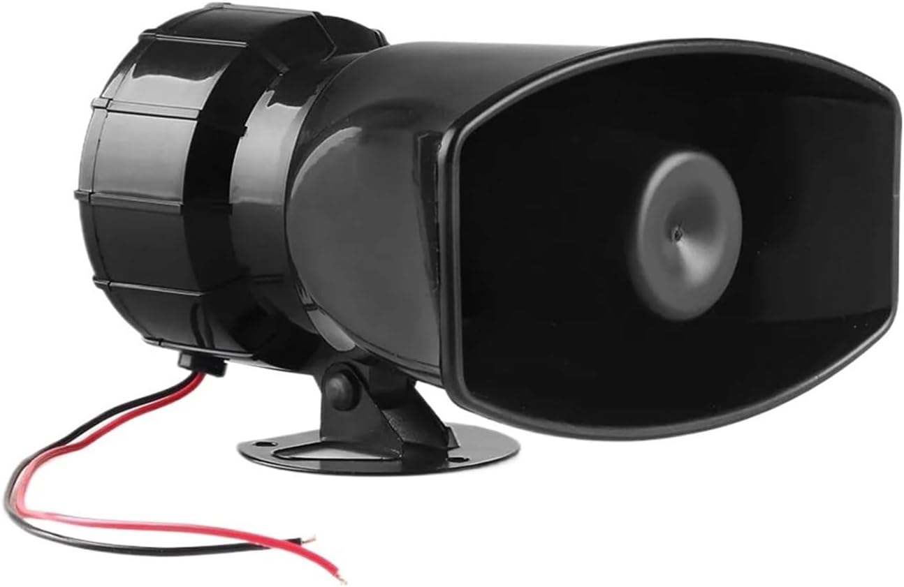 New 12V 7 Sounds 130dB Wireless Electronic Siren Loud Car Warning Alarm Police Fire Siren Ccessories(Mahogany controller)