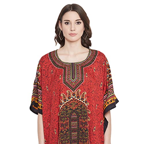 Image of Oussum Women Polyester Casual Long Plus Size Beach Caftan Cover Up Maxi Dress 1X-3X Summer Kaftan Dresses for Women