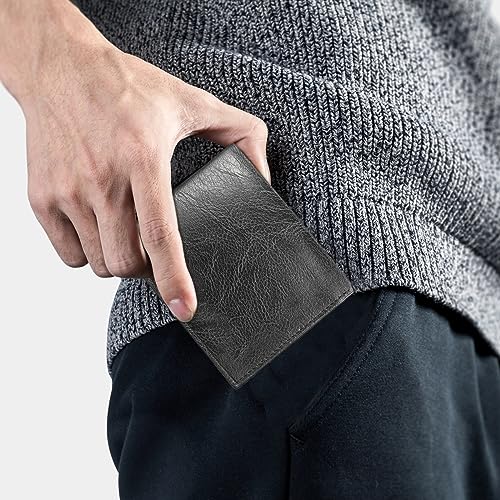 12 Pieces Wallet for Men,Leather Men's Wallets Bulk for DIY Engraving,With Money Clip,Card Holder(6 Black & 6 Light Brown)2